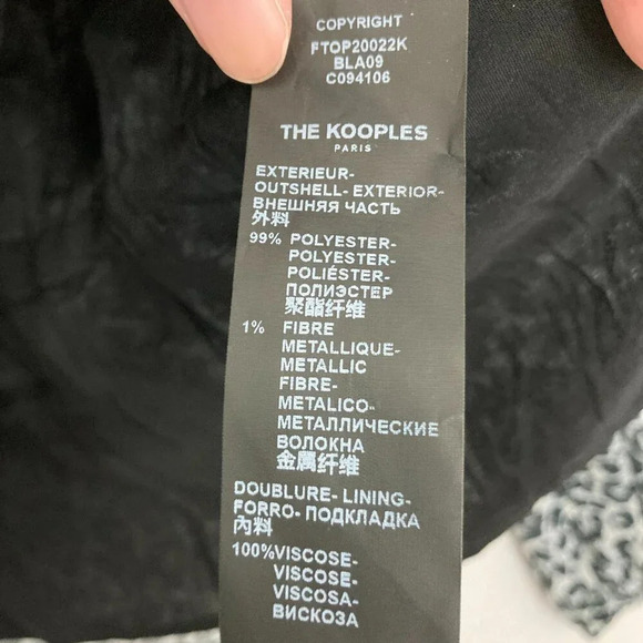 The Kooples Black Gray Leopard Print Wrap Long Sleeve Top Small - Picture 5 of 10